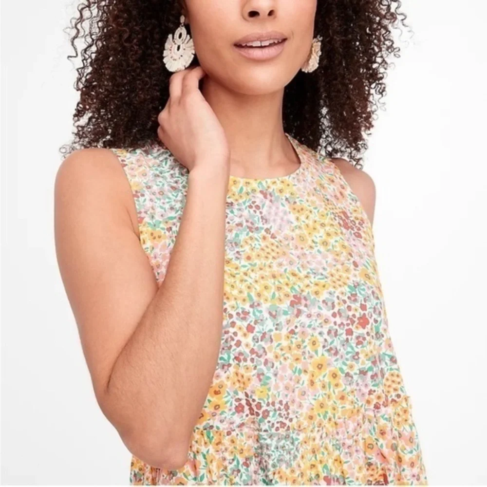 J Crew Mixed-floral Tiered‎ Dress Size 4